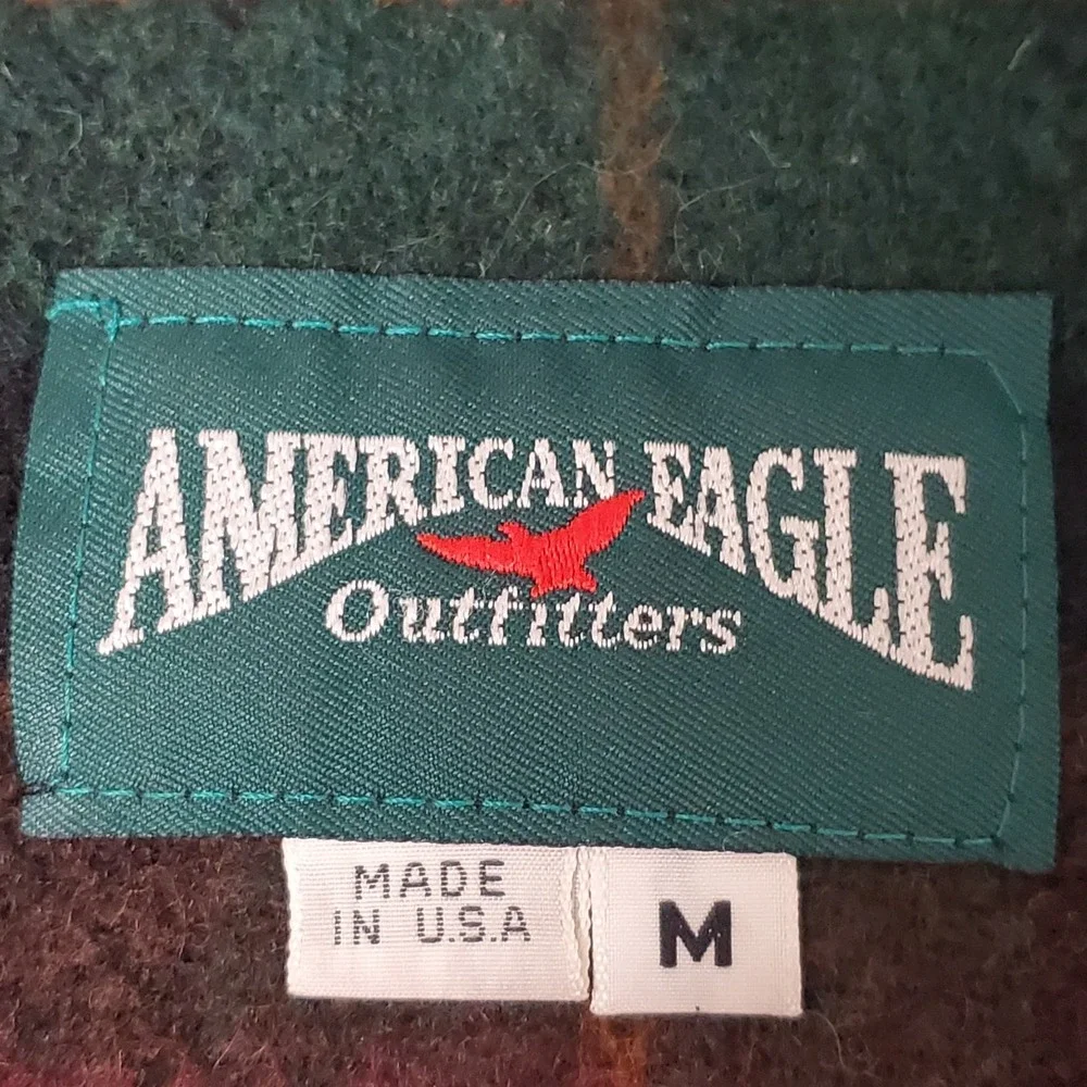 Vintage American Eagle Mens Academia University Button Front Vest Size M Plaid - Picture 4 of 10